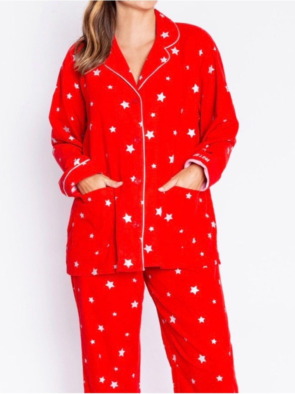 PJ Salvage Red Star-Print Pajama Set